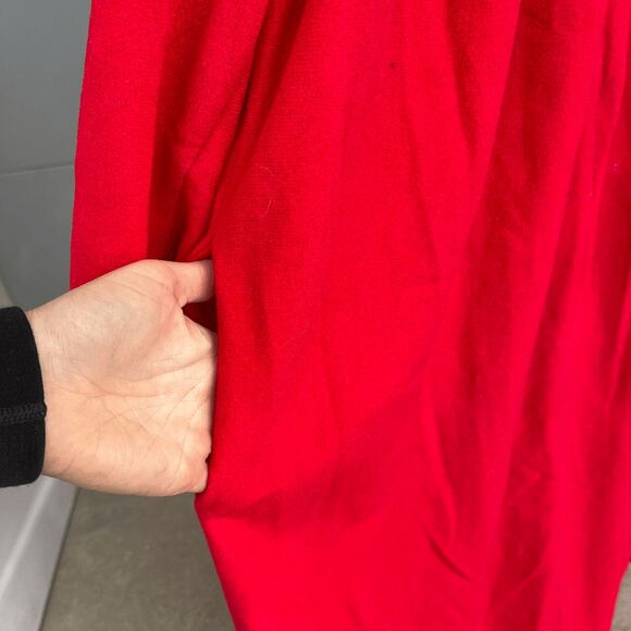 VTG 60s 70s Red Strawberry Embroidered Housecoat Zip Robe Cottagecore Mumu - Picture 5 of 9